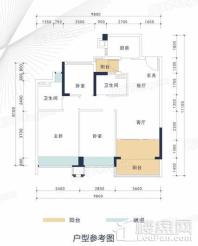 华发云谷D1户型 3室2厅2卫1厨