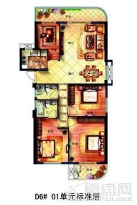 融信·上江城107平米户型 4室2厅2卫1厨