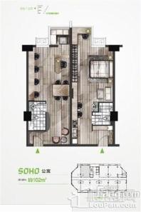 海西·未来区标准SOHO户型99-102平 1室1厅2卫