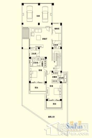 龙江云山墅半山果岭双拼--B4户型 一层平面图 8室4厅9卫1厨