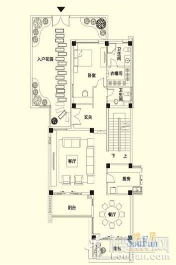 龙江云山墅半山果岭双拼--B4户型 二层平面图 8室4厅9卫1厨