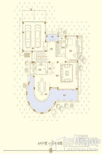 永荣浅水湾A9户型一层平面图 9室4厅4卫1厨