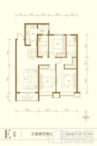 潇河·壹号院E户型 3室2厅2卫1厨