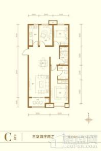 潇河·壹号院C户型 3室2厅2卫1厨