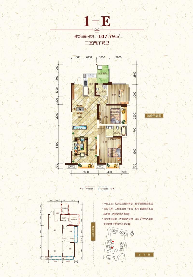 科大广场1-E户型图