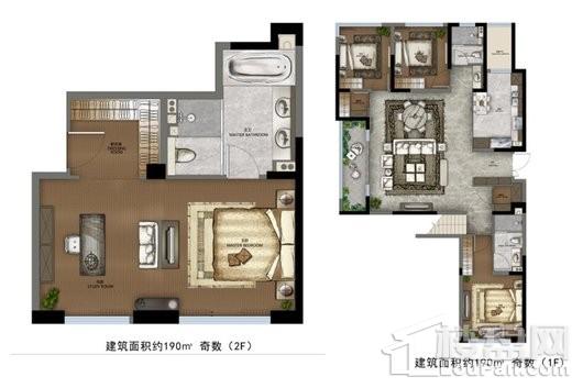 东原·印长江复式190平米户型（奇数） 4室2厅3卫1厨