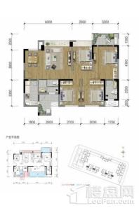 朗诗未来家商业9、10栋标准层D2户型 4室2厅1卫2厨