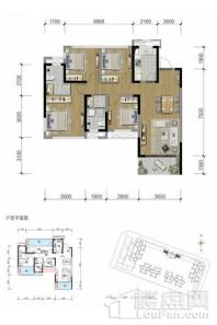 朗诗未来家商业6栋标准层C1户型 4室2厅1卫2厨