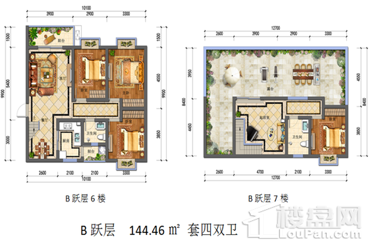 樱花大院B跃层 4室2厅2卫1厨