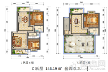 樱花大院c跃层 4室2厅2卫1厨