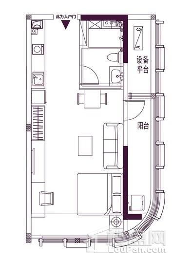 恒大水晶国际广场70.48平米 1室1厅1卫1厨