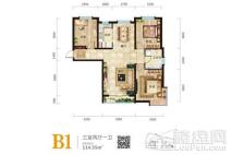 天庆国际新城D区B1户型114.55㎡ 3室2厅1卫1厨