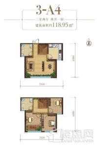 天佑·嘉州润园3-A4空中跃墅 3室2厅2卫1厨