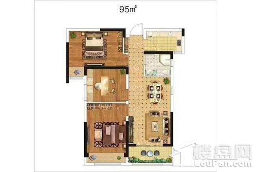 圣桦城三期 95平米 三室一厅户型
