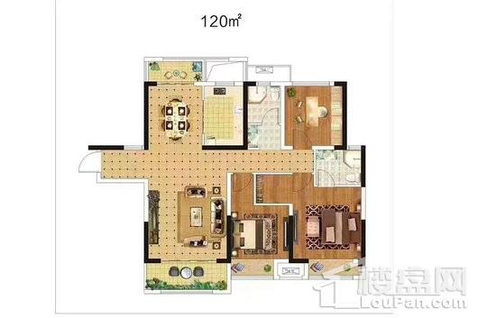圣桦城三期 120平米 三室两厅户型
