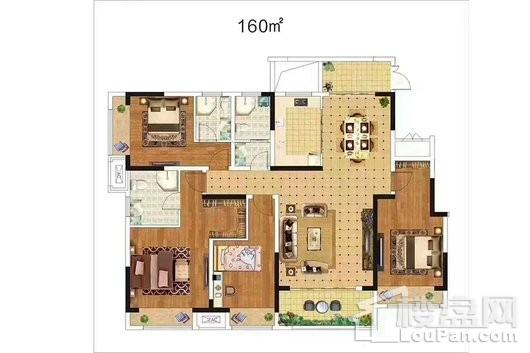 圣桦城三期 160平米 四室两厅户型
