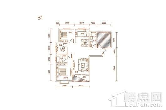 乾元·金海国际B1 户型 3室3厅2卫1厨