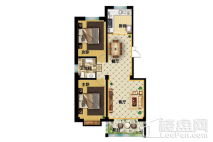 和平嘉园二期四期100㎡户型 2室2厅1卫1厨