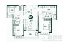 泉州恒大翡翠龙庭2#02户型 3室2厅2卫1厨