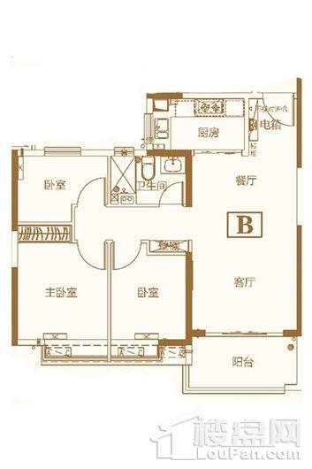 安溪恒大御景8#B/C户型 3室2厅1卫1厨