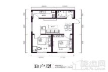 万邦壹线国际B户型 2室2厅1卫1厨