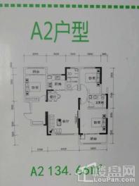 幸福里A2户型 3室2厅2卫1厨