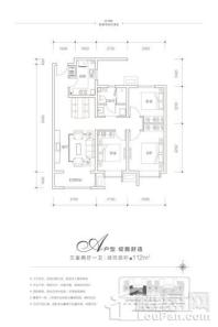 富力湾112㎡户型 3室2厅1卫1厨