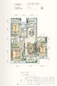 新城吾悦首府143㎡户型·颂明堂 3室2厅2卫1厨
