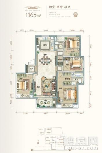 新城吾悦首府165㎡户型·颂熙堂 4室2厅2卫1厨