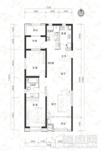 当代MOMA沿湖城1#4#125平米户型 3室2厅2卫1厨