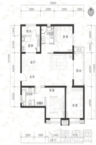 当代MOMA沿湖城1#4#135平米户型 3室2厅2卫1厨