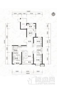 当代MOMA沿湖城7#130平米户型 3室2厅2卫1厨