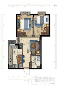 鹏程佳园A7户型 2室2厅1卫1厨