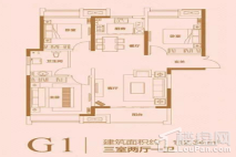 德正●西湖春天G1 户型 3室2厅1卫1厨