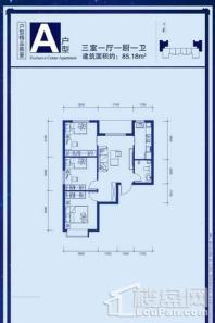 富地·欢乐颂A户型 3室1厅1卫1厨