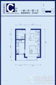 富地·欢乐颂C户型 1室1厅1卫1厨