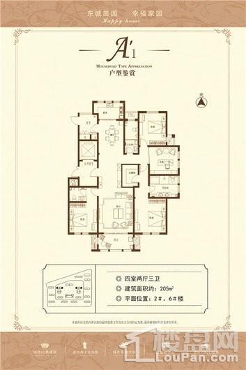 东城田园四室两厅三卫 202平米 4室2厅3卫1厨