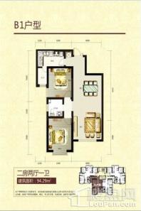 众和家园B1两室两厅一卫94.29㎡ 2室2厅1卫1厨