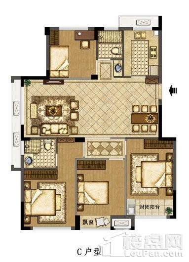 茂新熙悦府C户型 4室2厅2卫1厨