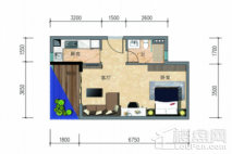 状元坊C户型 1室1厅1卫1厨