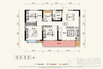 东城壹号C户型 3室2厅1卫1厨