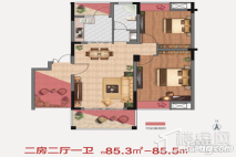 江中·盛世峰景两室两厅一卫 2室2厅1卫1厨