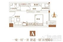 建业壹号城邦公寓A 1室1厅1卫1厨