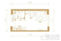 远洋7号2#2至21层E户型 1室1厅1卫1厨