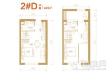 远洋7号2#22至29层D户型 2室2厅2卫1厨