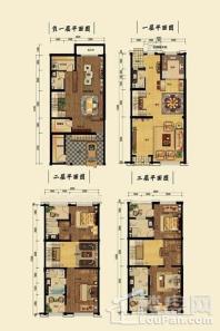 碧桂园桃园里联排C1户型 5室3厅3卫2厨