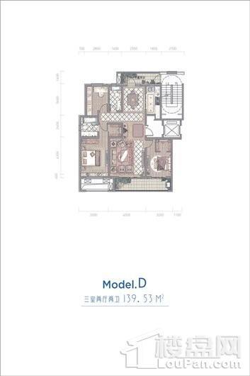 让山D户型 3室2厅2卫1厨