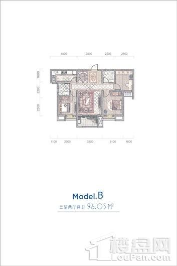 让山B户型 3室2厅2卫1厨