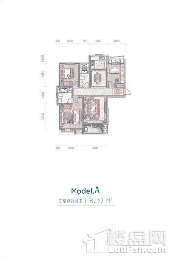 让山A户型 3室2厅2卫1厨