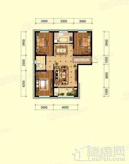 福临名邸8#、10#标准层A户型 3室2厅1卫1厨